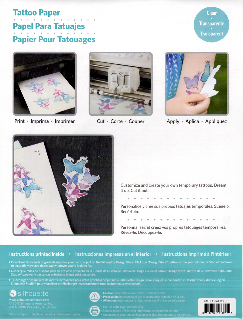 Temporary Tattoo Paper - Clear